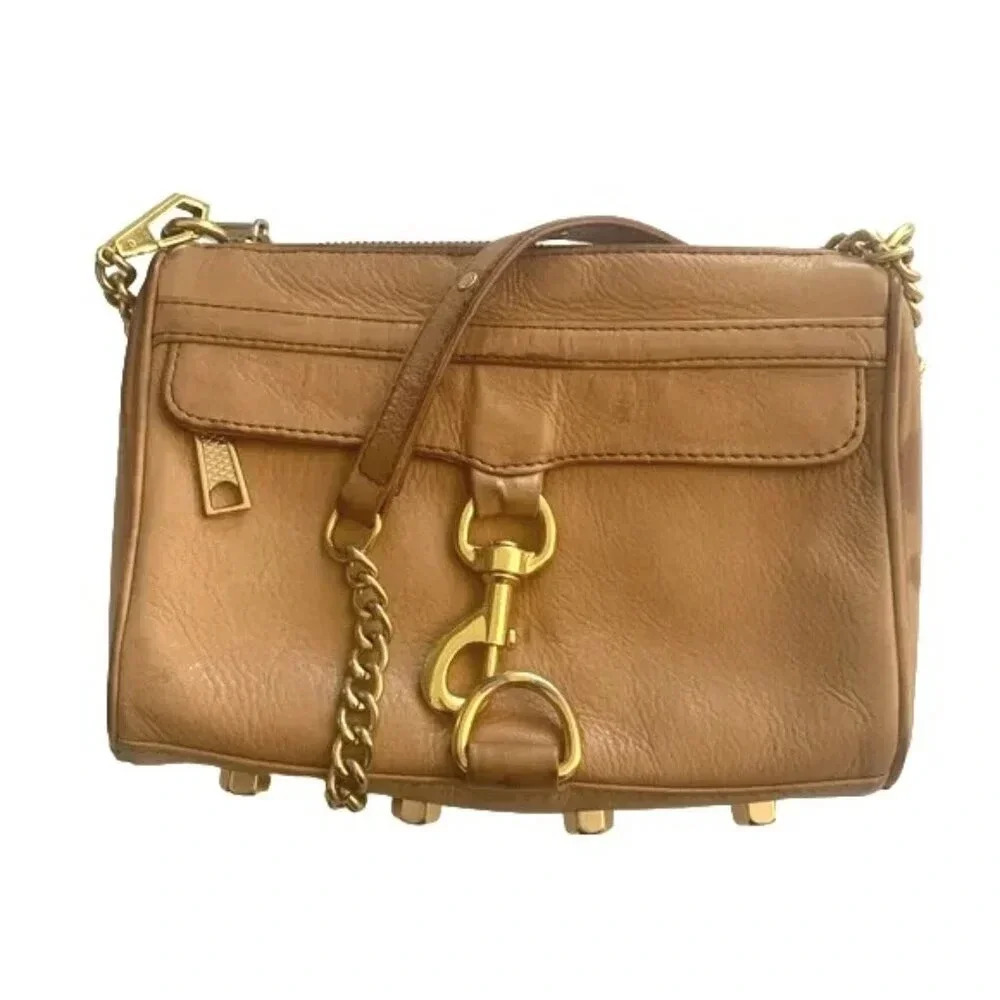 Rebecca Minkoff Mini Mac Cognac Brown Leather Crossbody - Picture 2 of 5